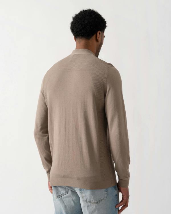 BOSS Green Momentum-Lite Mens 1/4 Zip Funnel Neck Jumper - Light/Pastel Green 334