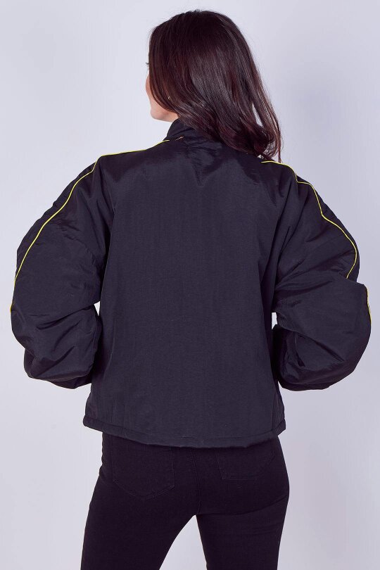 Elaina Fashion Oversized Slogan Zip-Up Racer Bomber Jacket