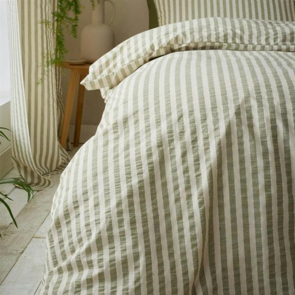 Pineapple Elephant Cotton Rich Woven Stripe Green Duvet Cover Set