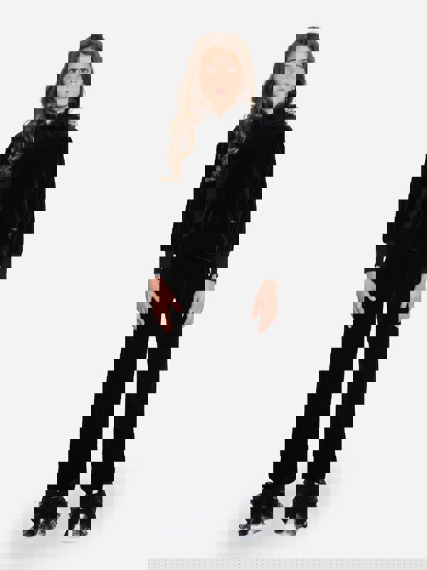 Monnalisa Girls Velvet Tulle Hoodie in Black