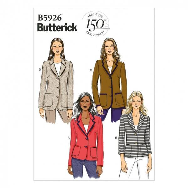 Butterick Sewing Pattern 5926, Jackets for Women, 8-10-12-14-16 - Easy