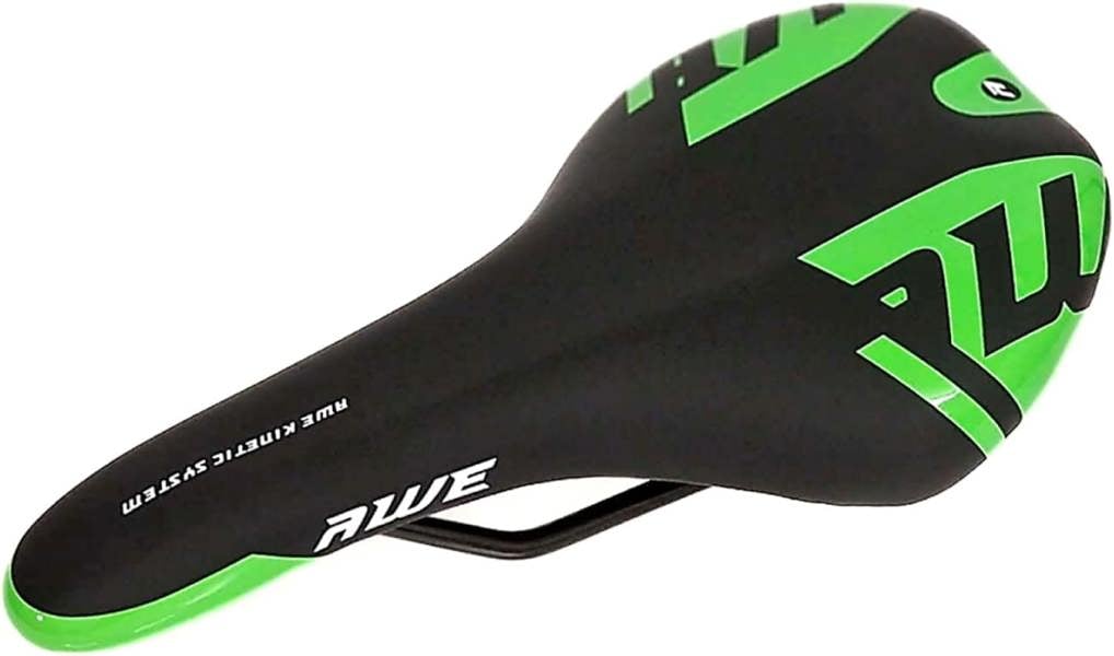 Awe Steel Rail Adult Foam Bike/Bicycle MTB Saddle Mens/Womens Green/Black