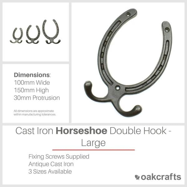 Antique Cast Iron Horseshoe Double Hook