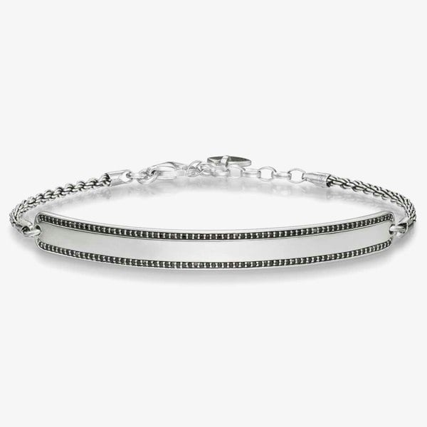 THOMAS SABO Silver Oxidised Synthetic Grey Hematite Bracelet LBA0010-808-5
