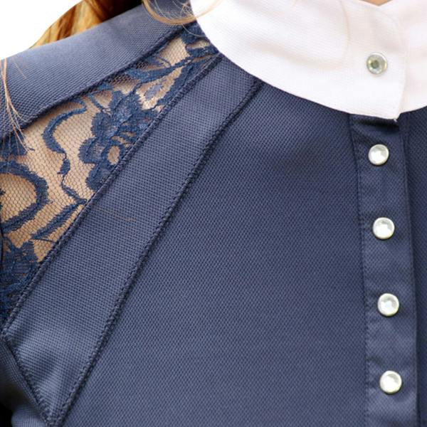 HyFASHION Womens/Ladies Laila Lace Show Shirt - Navy - 