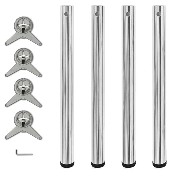 Berkfield 4 Height Adjustable Table Legs Chrome 710 mm