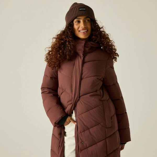 Regatta Womens/Ladies Eloria Long Length Padded Jacket - Dark Cherry - Dark Cherry - 100% Mixed