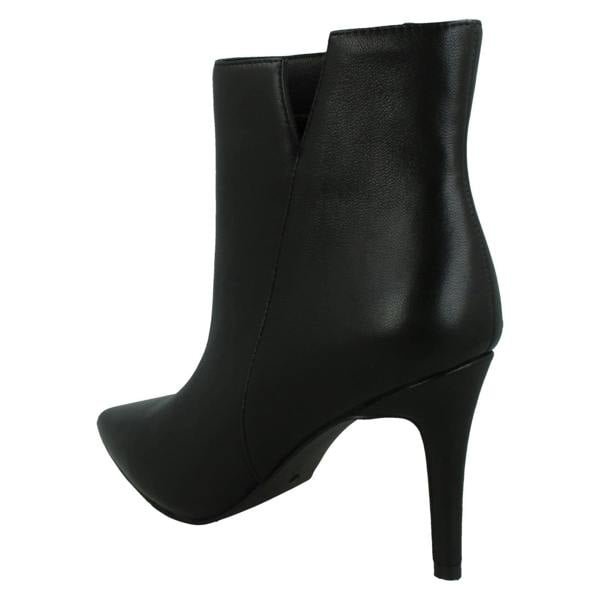 Spot On Ladies Spot On High Heel Leather Ankle Boots with Inside Zip F51212