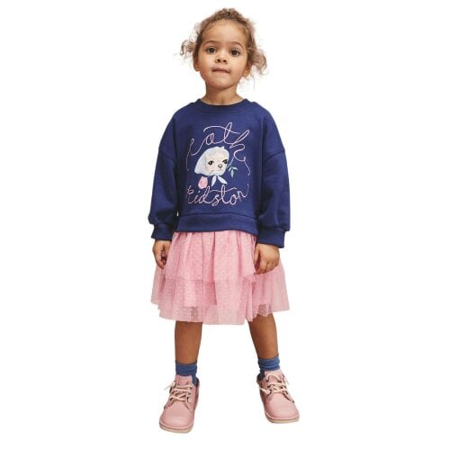 Cath Kidston Girls Text Mesh Sweat Dress - Blue