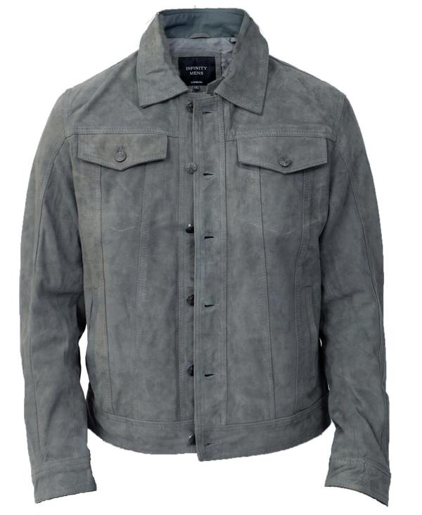 Infinity Leather Mens Goat Suede Leather Jeans Jacket-Adelaide