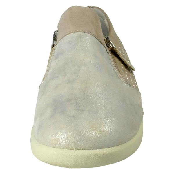Padders Ladies Padders Leather Dual Zip Removable Insole Casual Shoes Repearl