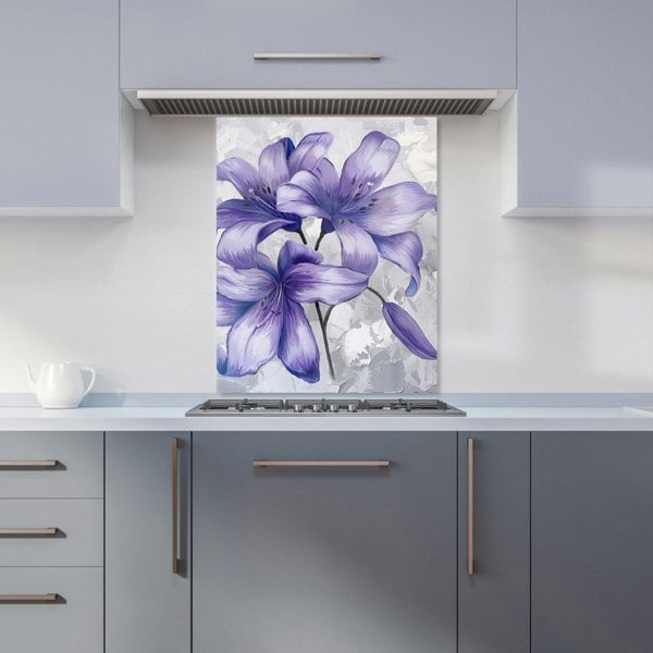 Warren Reed - Designer Purple Lilies Kitchen Splashback