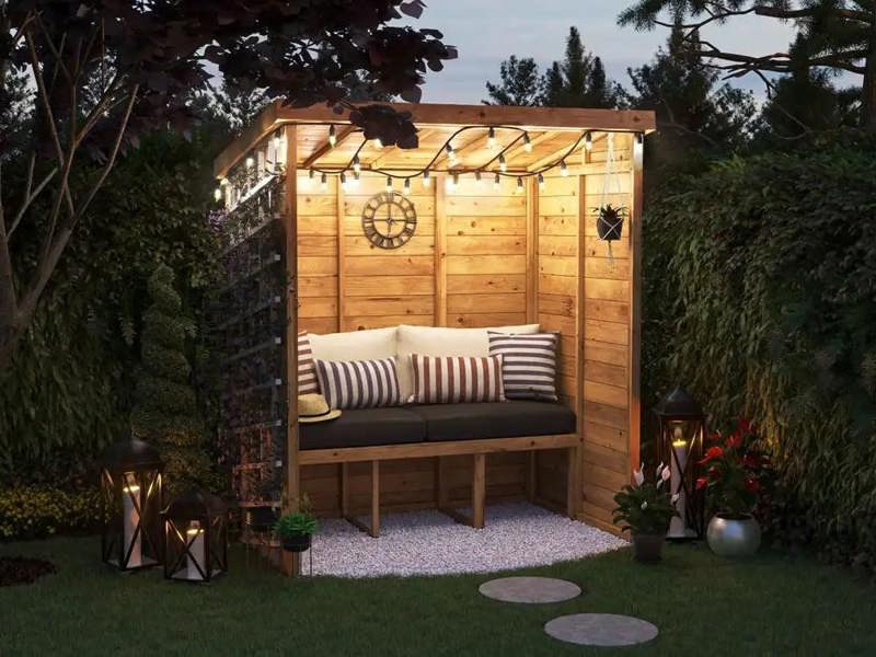 Dunster House Garden Arbour With Pent Roof, W1.8m x D1.2m / W6' x D4', Pressure Treated, Apocallipo