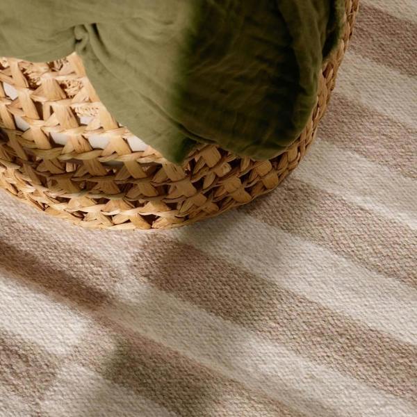 Vika Beige colour wool rug, textured pile, reversible rug, eco-friendly, hand-made rug.