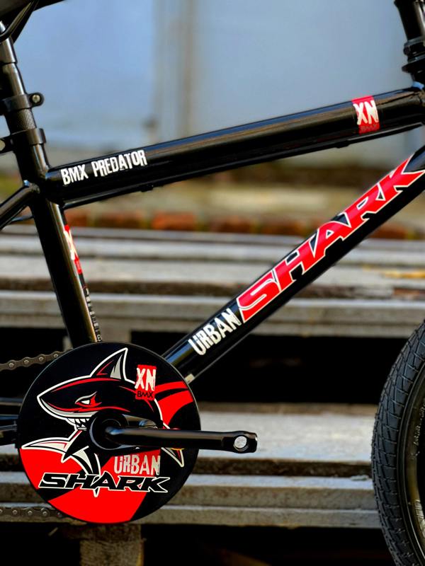 XN Urban Shark Kids 16" BMX Bike - Gloss Black/Red