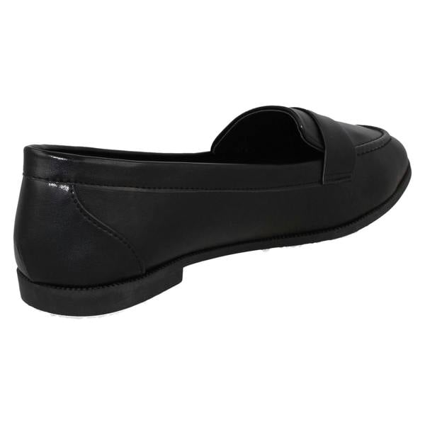 Spot On Ladies Spot On Flat Loafer Saddle Trim Wide Fit Shoes F80561