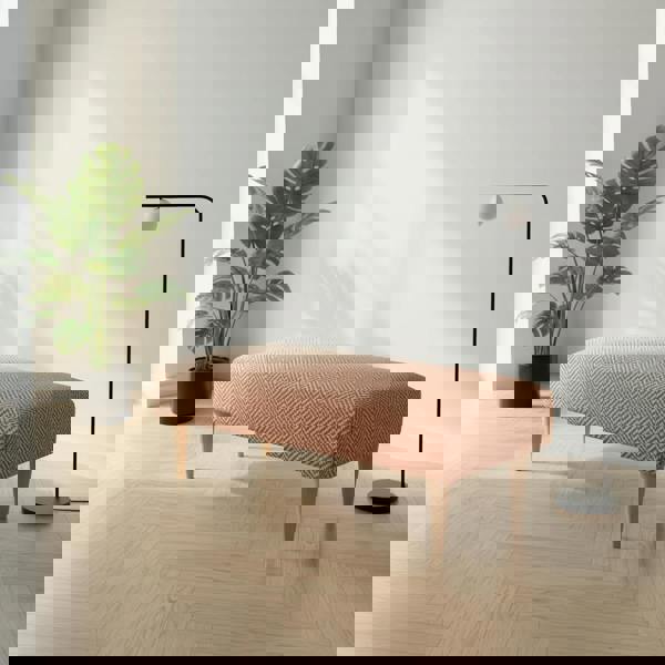 Hand-stitched top decorative ottoman for elegant interiors