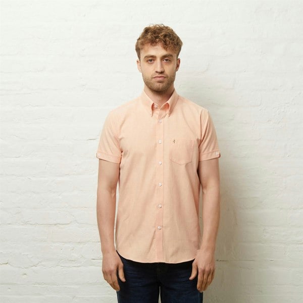 Gabicci V54GW01 Mens Perez Short Sleeve Oxford Shirt Gabicci Vintage - PEACH