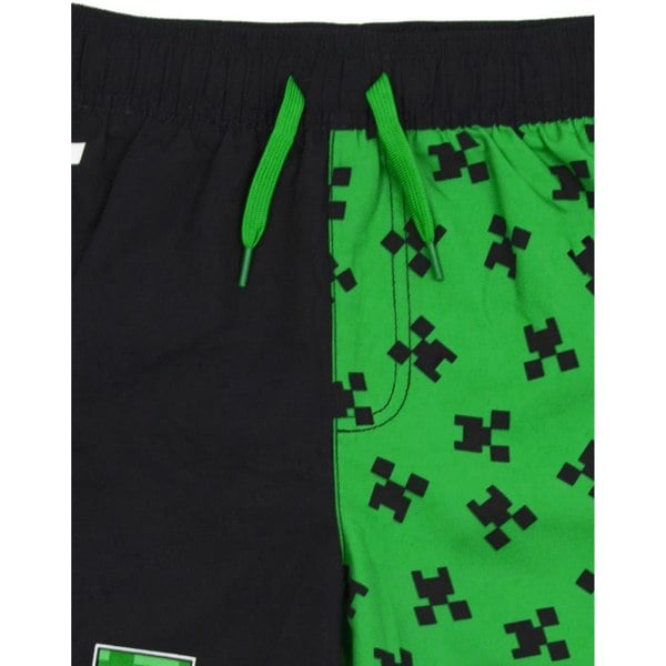 Minecraft Boys Creeper Swim Shorts - Green/Black