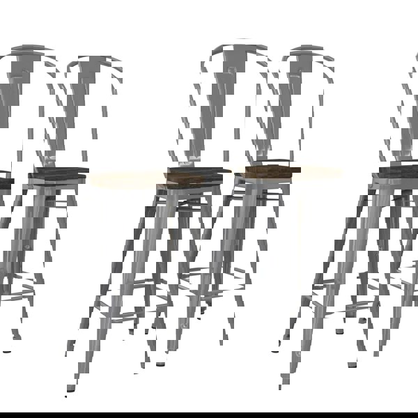 Dorel Home Luxor Counter Stool in Gun Metal - 2 pieces