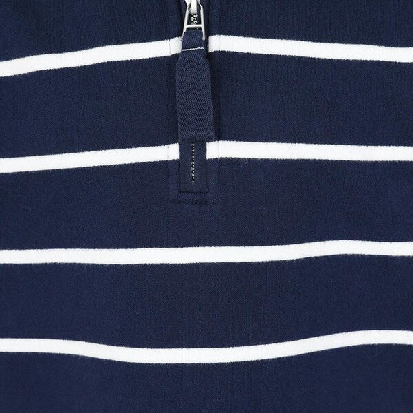 Lazy Jacks LJ51C - Boys 1/4 Zip Striped Sweatshirt - Marine