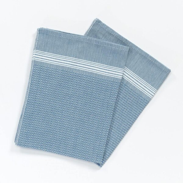 Cotton and Olive Tuana Cotton Hammam Hand Towel, Blue | Set of 2