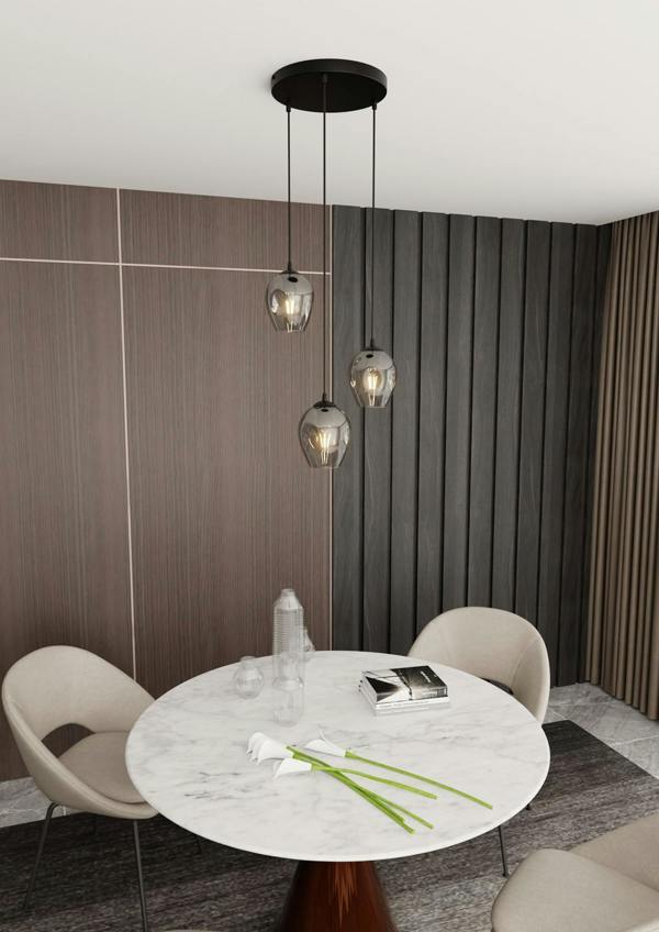 Emibig ISTAR Pendant lamp  3 x E27 Black with Graphite Shade