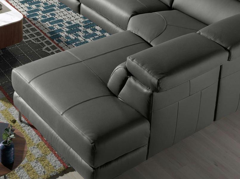 Angel Cerdá Relax corner sofa in dark grey leather 6111/6112