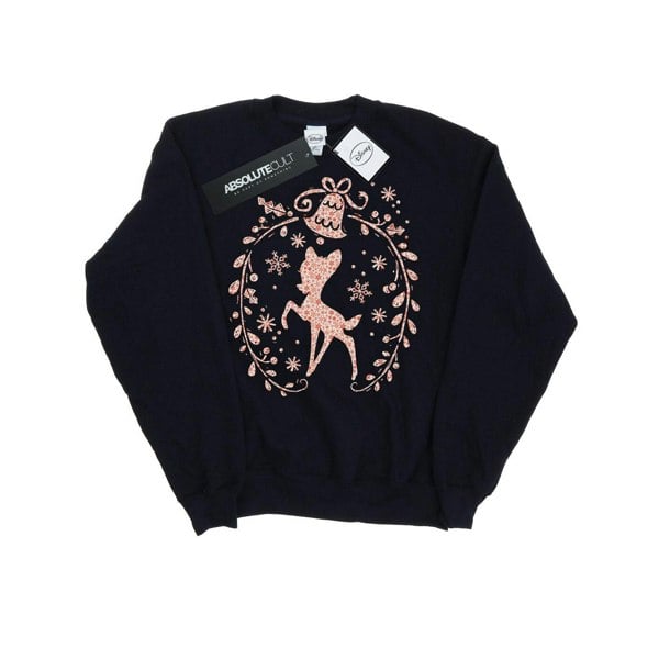 Disney Girls Bambi Christmas Wreath Sweatshirt - Navy Blue