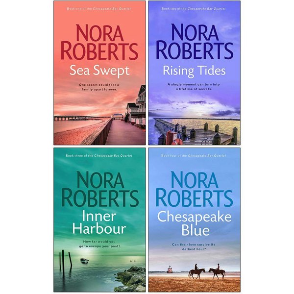 Nora Roberts Chesapeake Bay 4 Book Set Sea Swept, Rising Tides, Inner Harbour, Chesapeake Blue