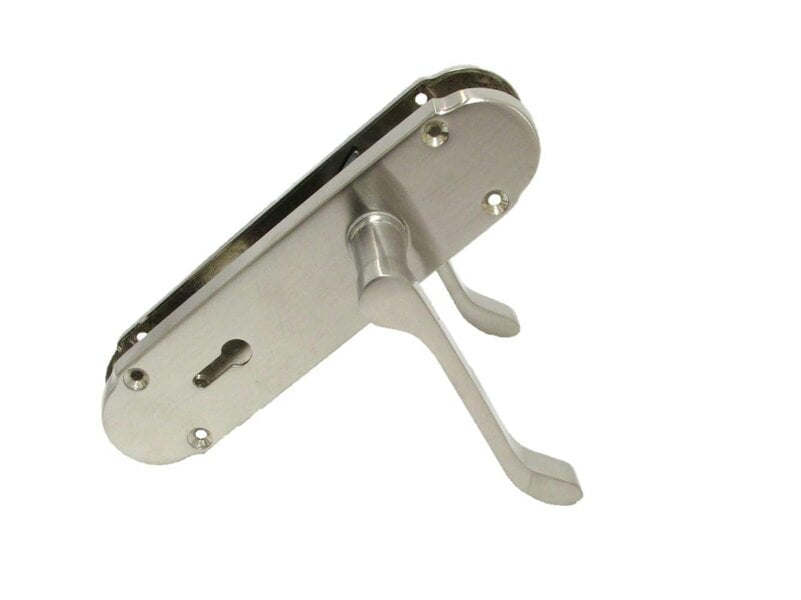 EDH Door Hardware Epsom Door Handle - Satin Nickel Internal Bathroom Door Handles - 170mm x 42mm