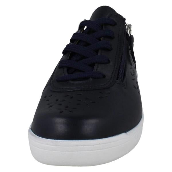DB Shoes Ladies DB Shoes Floral Cut Out Leather Trainers Kaunas