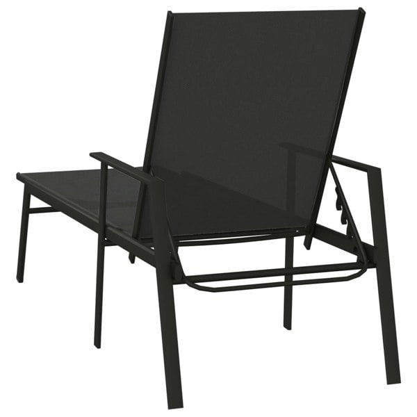 Berkfield Sun Lounger Steel and Textilene Fabric Black