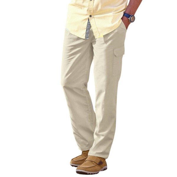 Atlas For Men Mens Relaxed Fit Cargo Trousers - Beige