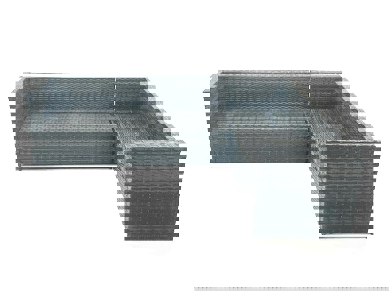 Fimous 7 Seater PE Rattan Corner Sofa Set Rectangular Dining Table Set With Seat And Back Cushion