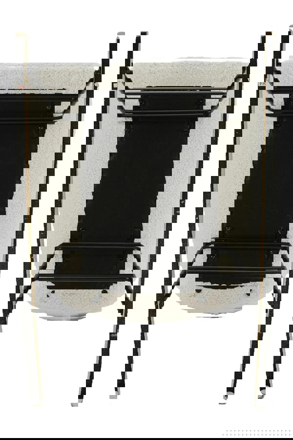 Living and Home Comfy Netural Bouclé Upholstered Rocking Accent Chair with High Backrest and Armrests