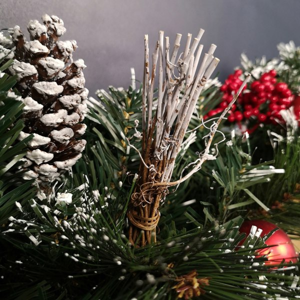 Samuel Alexander Premier 180cm (6ft) Festive Red Dressed Christmas Garland With Bows And Red Baubles