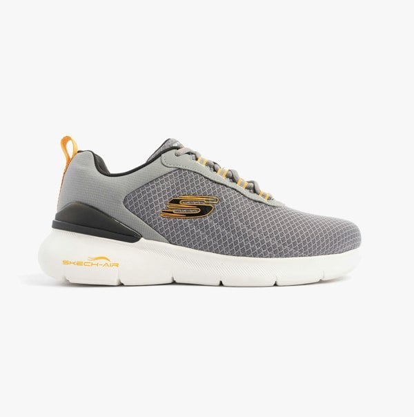 Skechers SKECH-AIR DYNAMIGHT 2.0 - DUR Mens Trainers Charcoal/Yellow