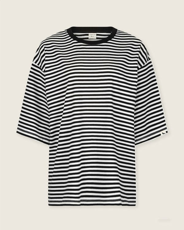 Elsie Multicolour Stripe Print Oversized T-Shirt-image 2