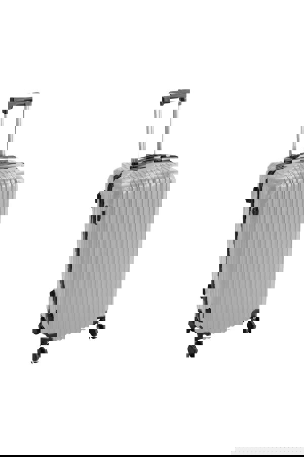 Living and Home Hardshell Spinner Wheel Luggage Travel Suitcase, 24" Silver