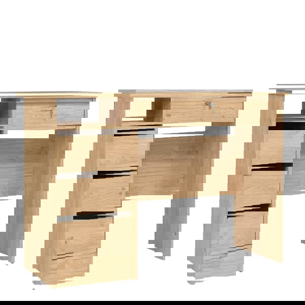 Furniture To Go Function Plus Desk (3+1) Handle Free Drawer in Jackson Hickory Oak