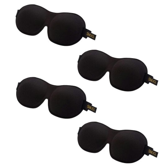 Contoured Sleep Mask Multipack Sets - Various Designs - Black