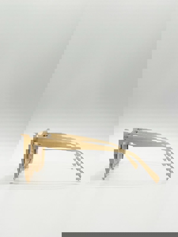 SVNX Oversized angular cateye sunglasses in Mocha