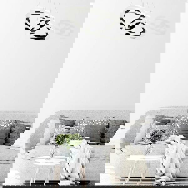 Milagro Cosmo Black LED Pendant Lamp Stylish Ring Lights