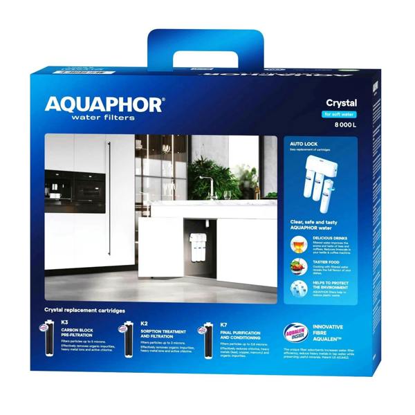 AQUAPHOR Crystal Under‑Sink Water Filter System: Filter Capacity: 8000 Litres