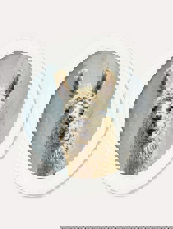 Exceptional Art The Goofy Llama - Oxford Strong White round frame