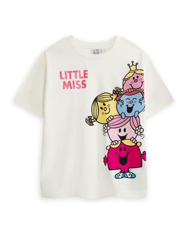 Vanilla Underground Mr. Men & Little Miss Girls Multicoloured Multi Character Multi-Pack of 3 Short-Sleeved T-Shirts