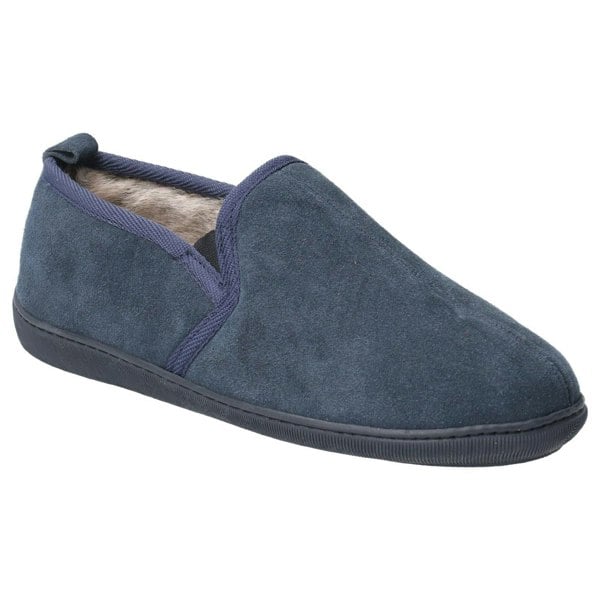 Hush Puppies Mens Arnold Slip On Leather Slipper - Navy