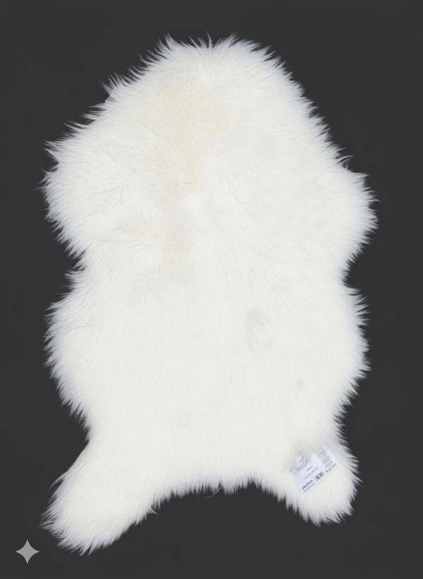 Faux Rabbit Fur Rug White 60x90cm