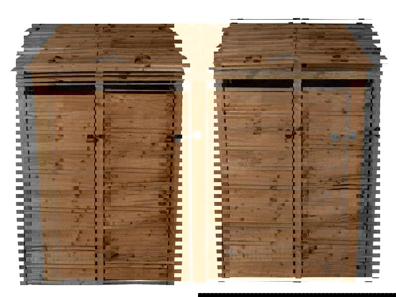 Arbor Garden Solutions Wooden Wheelie Bin Store, Brown Finish